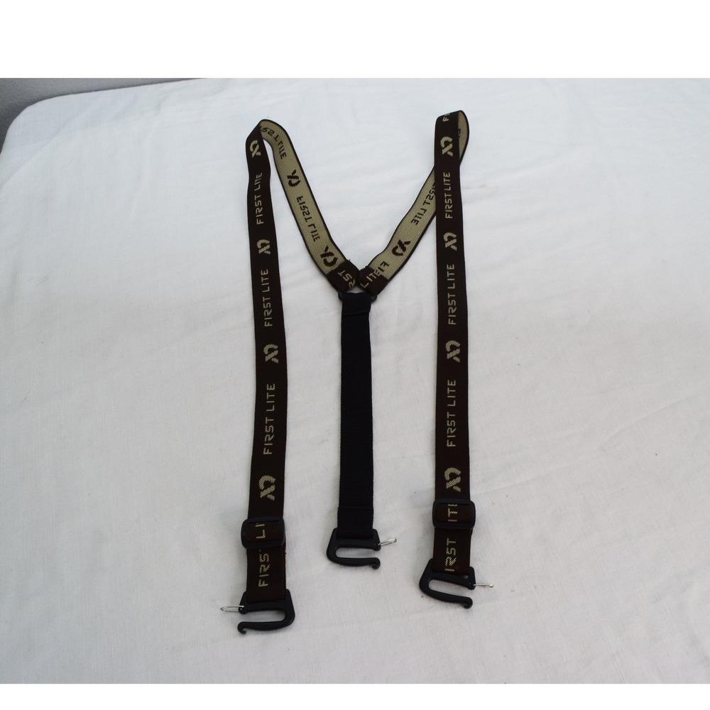 First Lite Suspenders OS Brown Tan Logo Y-Back Hunting Gear Mens Adjustable